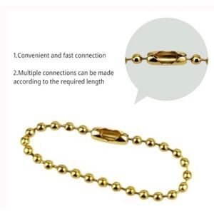 Lot of 10 4-inch Gold Tone Metal Ball Bead Chains with Connectors